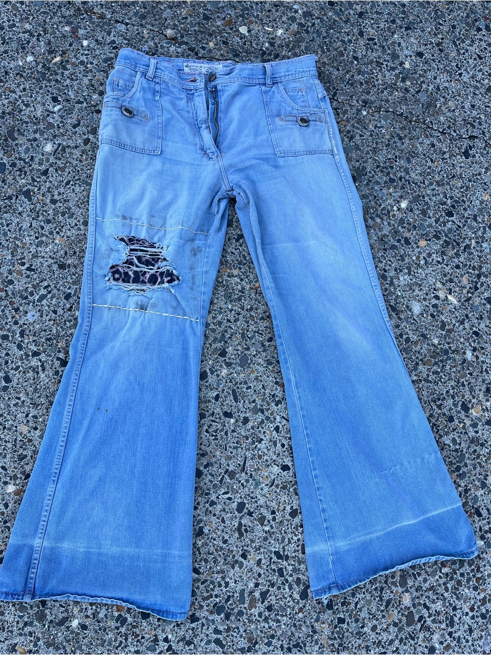 Levi's Light Blue Bootcut Jeans with Distressed Patch